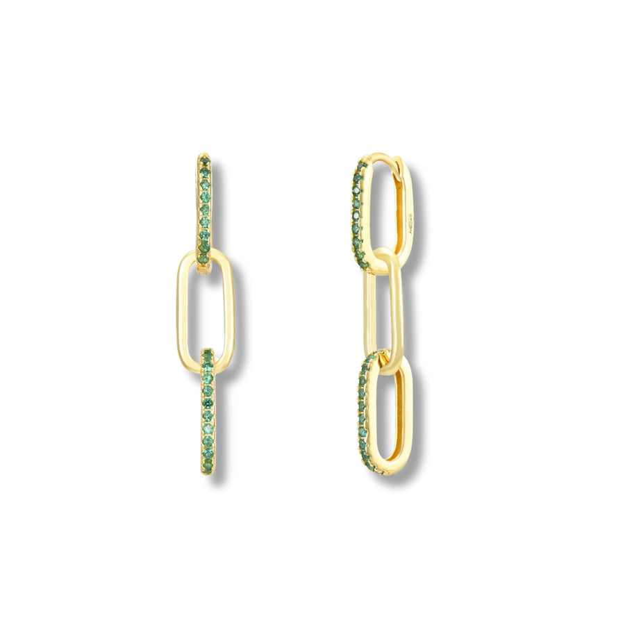 Green triple link hoop gold