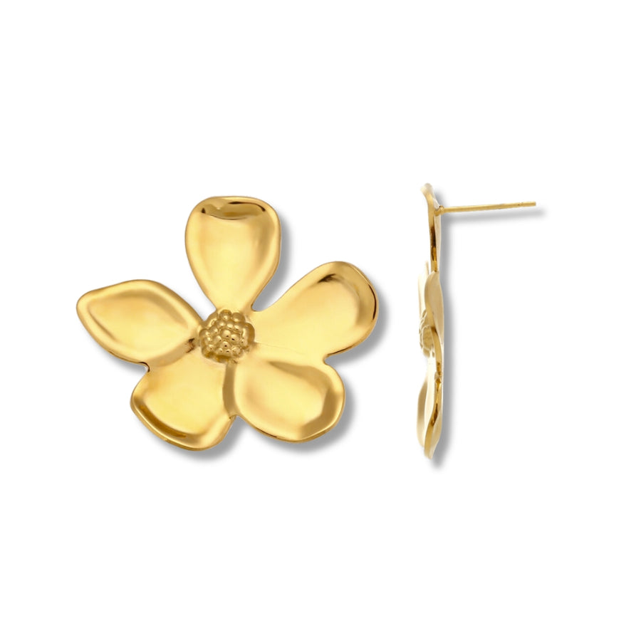 Flora earrings gold