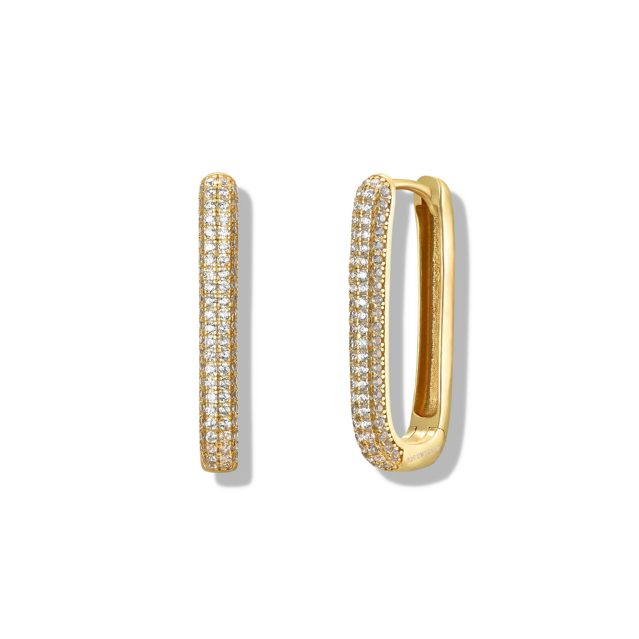 Big Belle pavé hoops gold