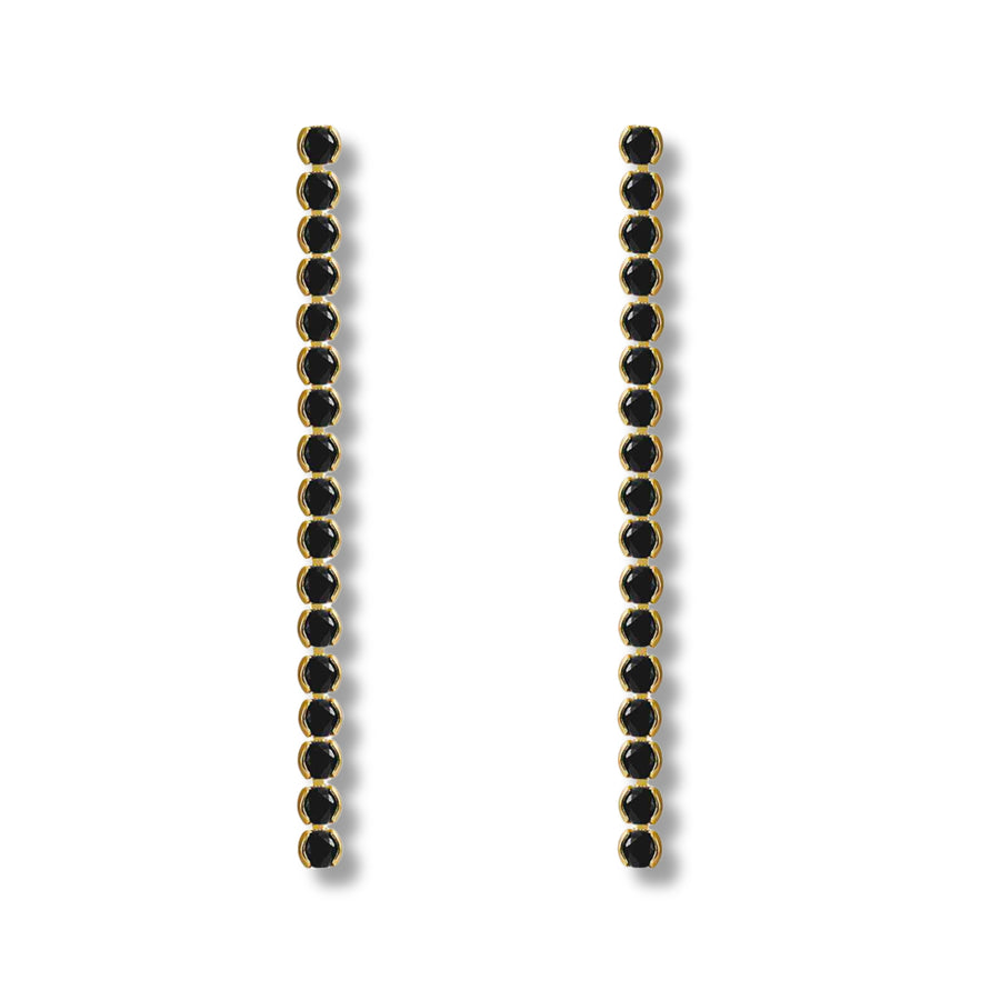 Black Tennis earrings gold