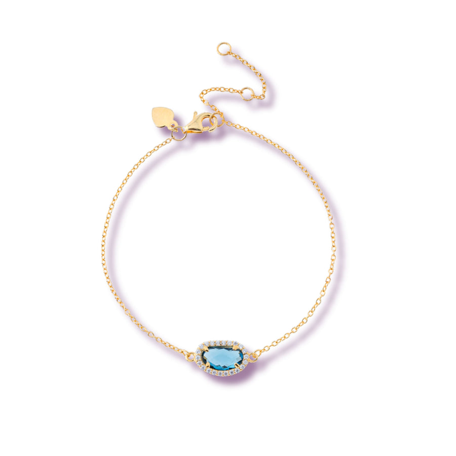 Glass blue bracelet bracelet gold