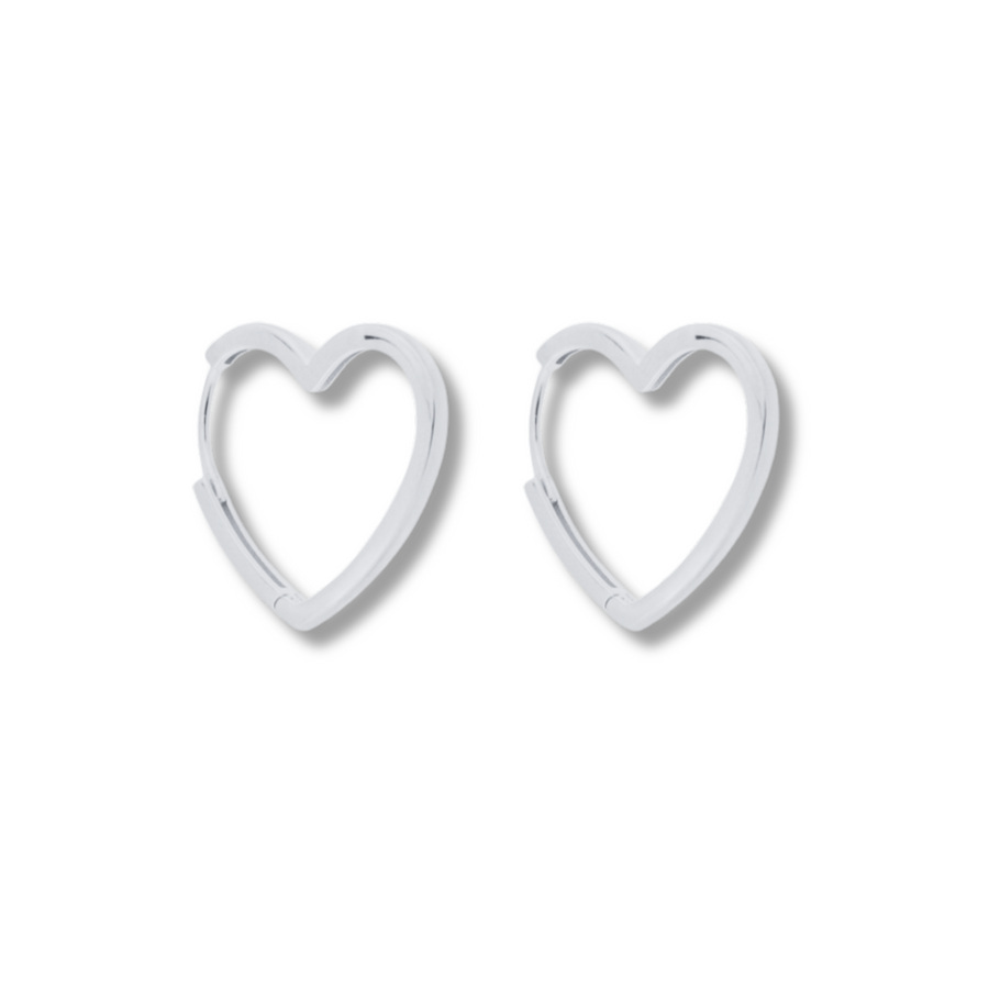 Heart hoops silver