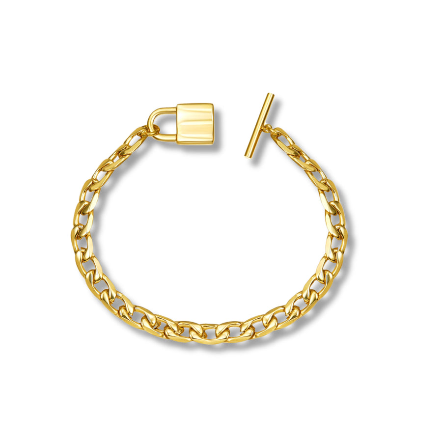 Lock bracelet gold