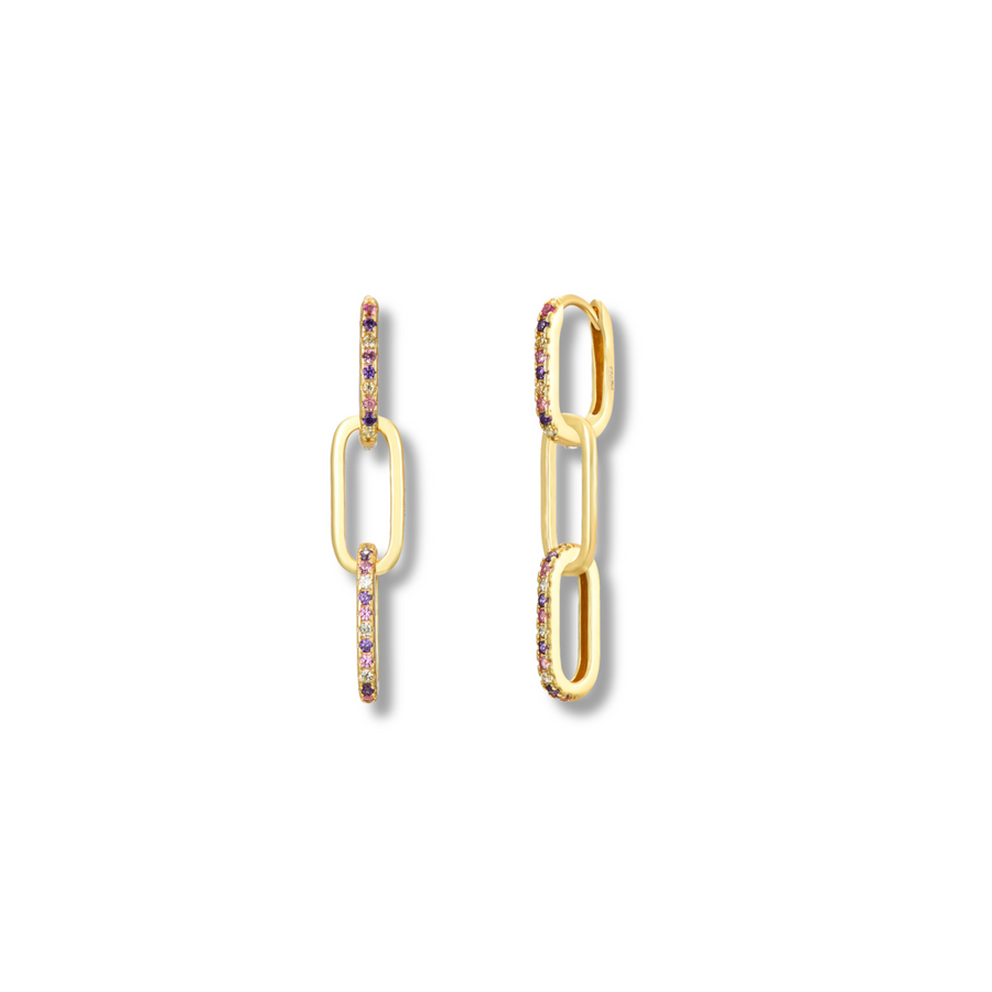 Multi triple link hoop gold