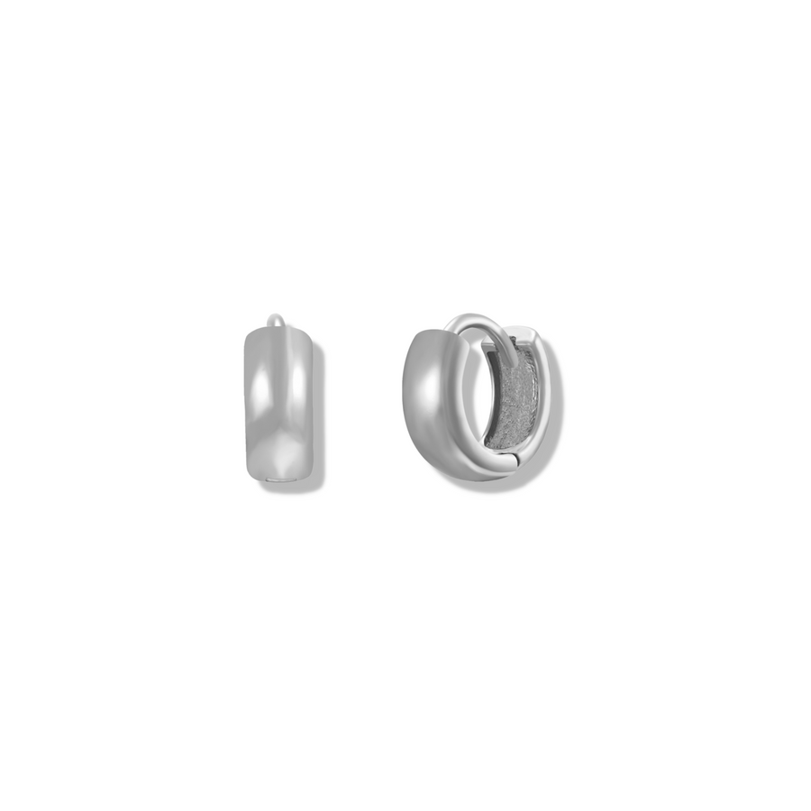 Mini Chunky hoops silver