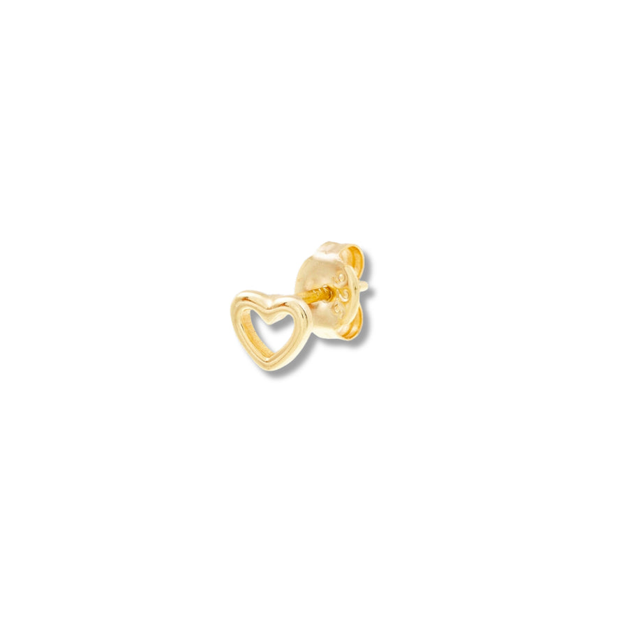 Open heart stud gold