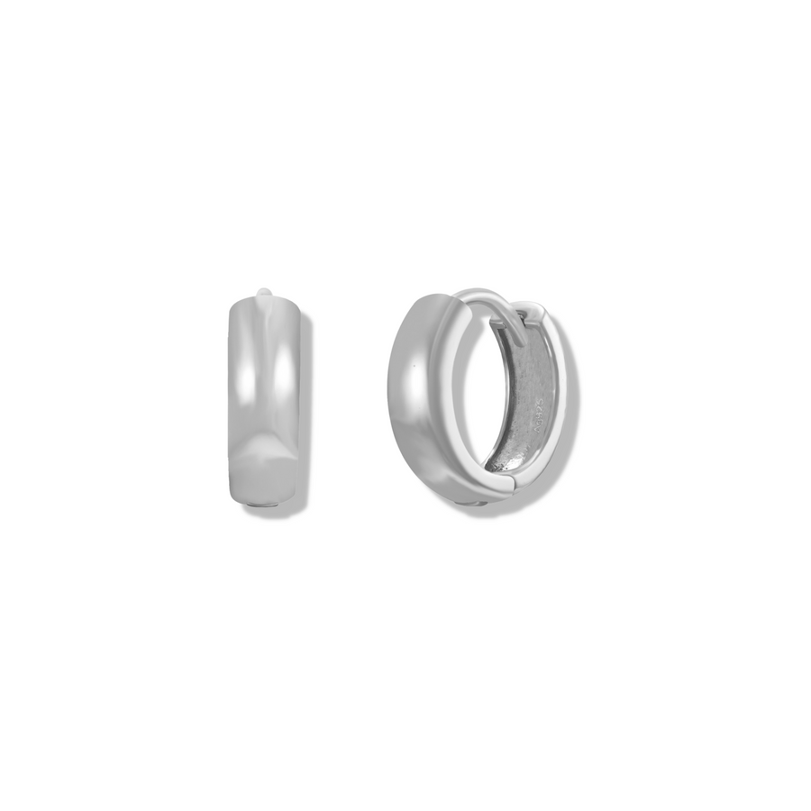 Small Chunky hoops silver