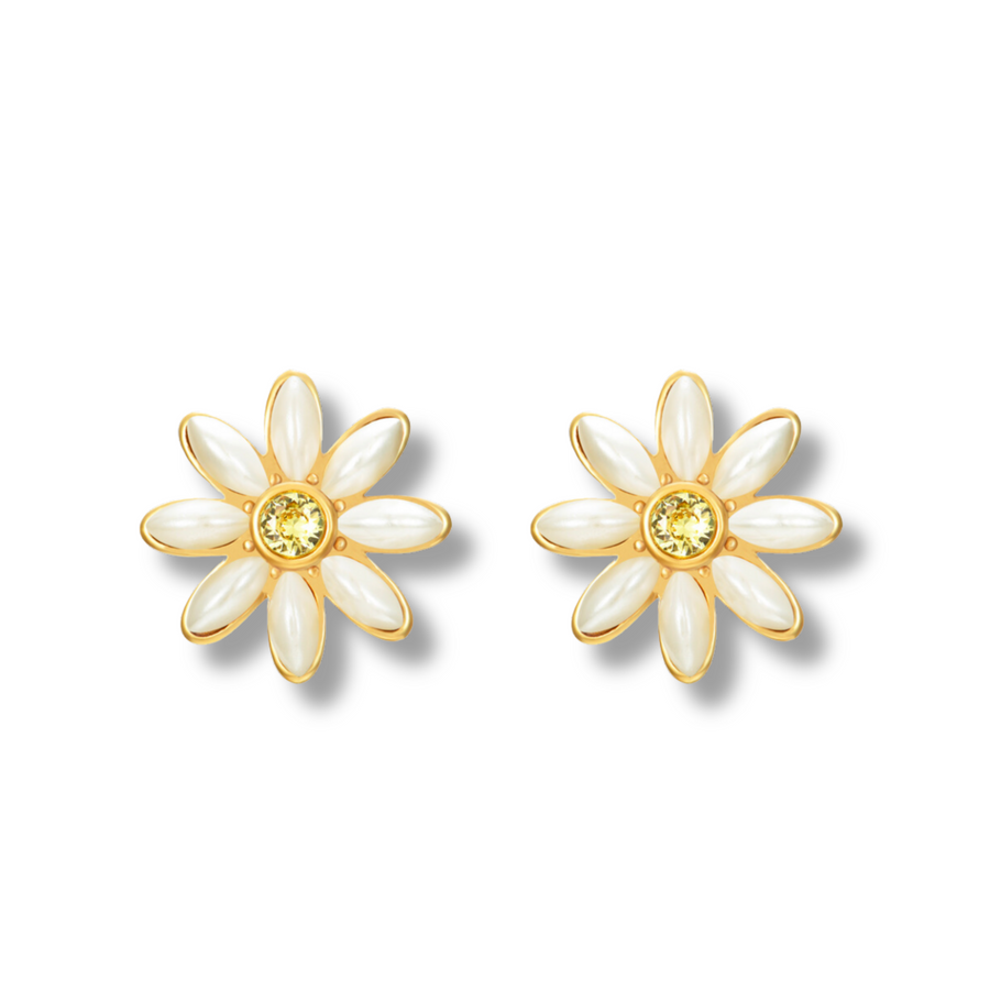 Flower earrings gold