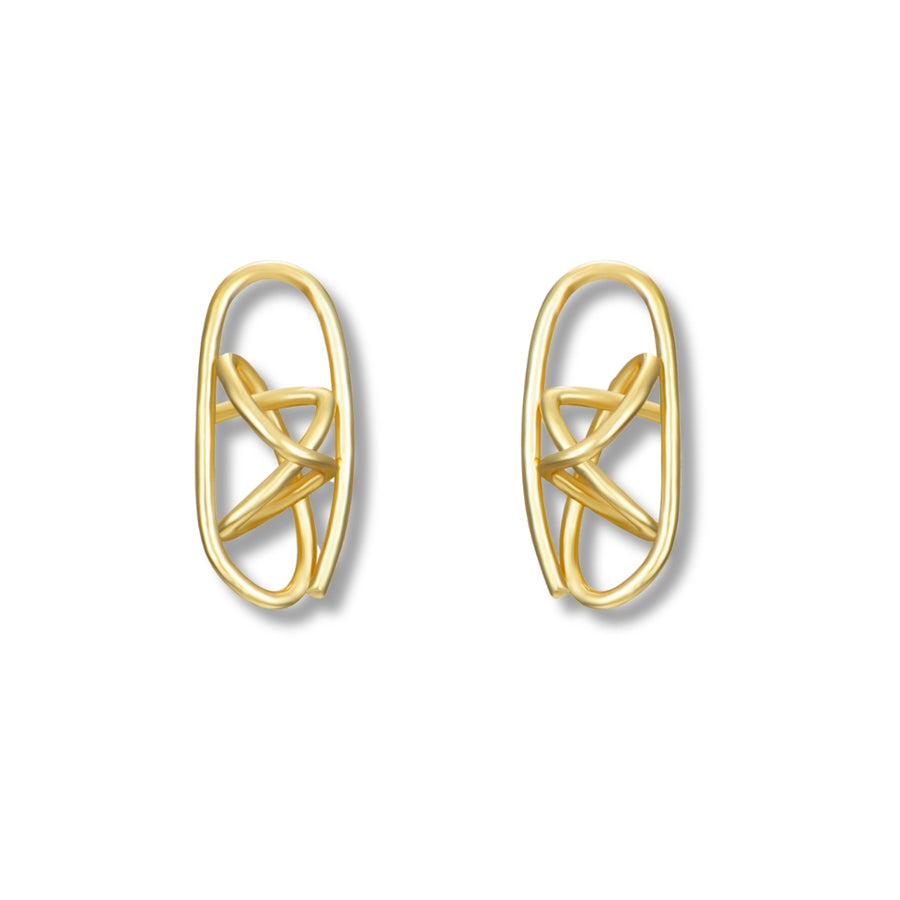 Modern art earrings gold