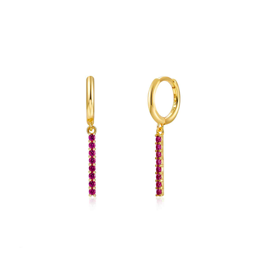 Pink bar hoop gold