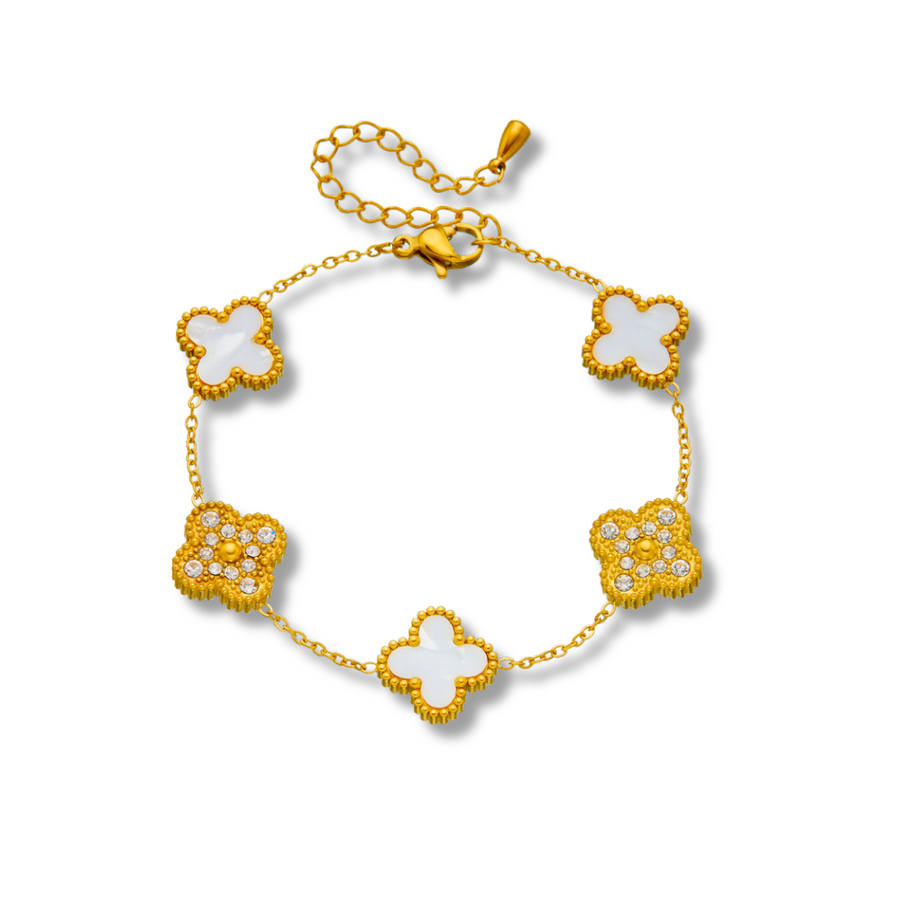 White clover bracelet gold