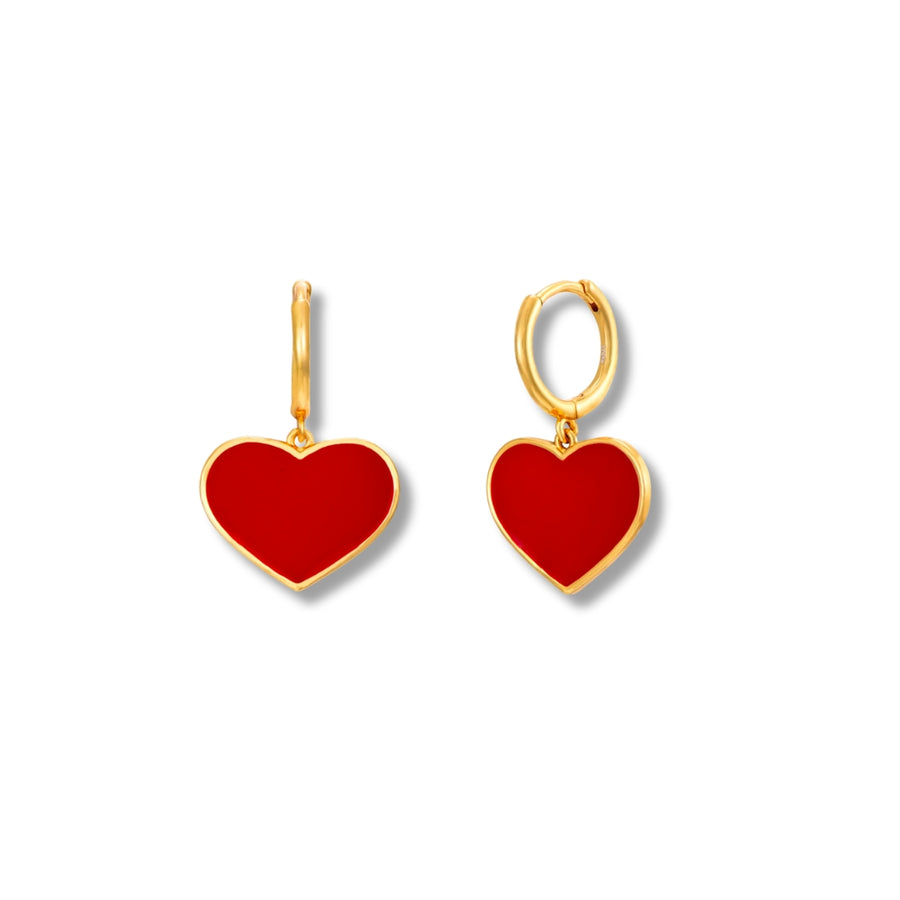 Red heart hoop gold