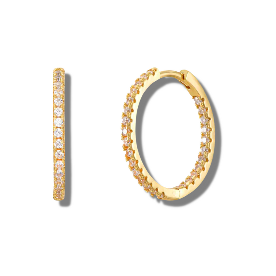 Large Diamond Icon hoops gold