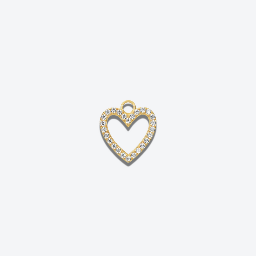 Diamond heart charm gold