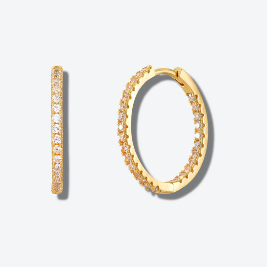 Large Diamond Icon hoops gold