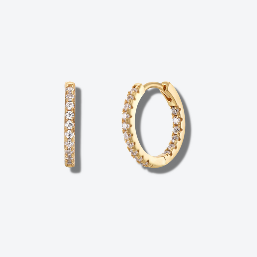 Small Diamond Icon hoops gold