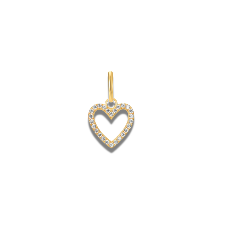 Diamond heart charm gold