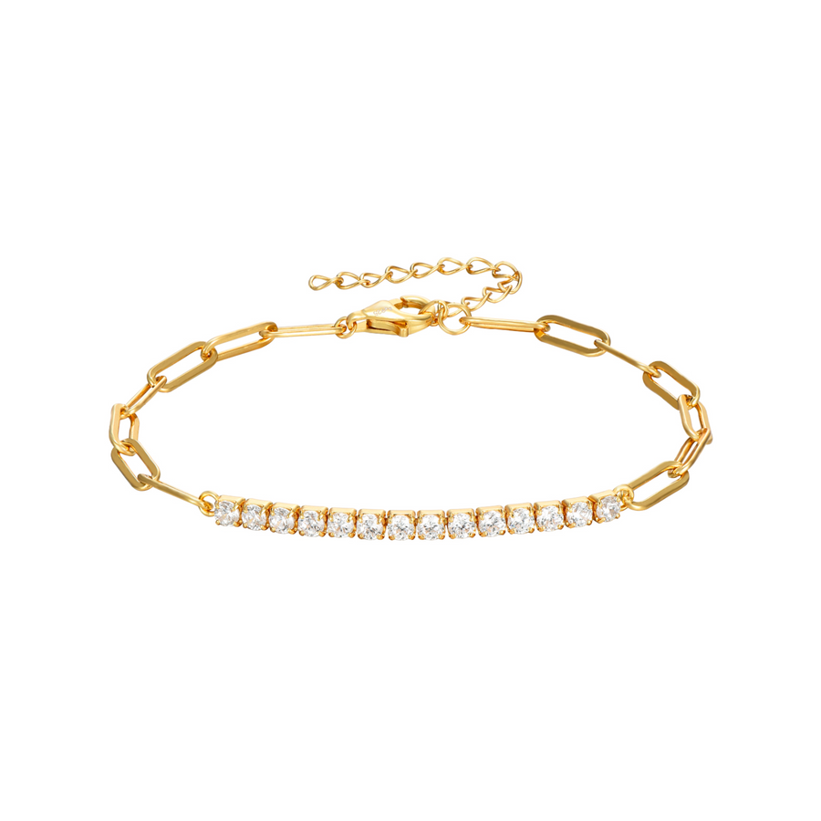 Tennis link bracelet gold